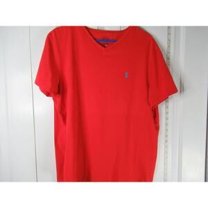 R.Lauren Polo v-neck 100% cotton red shirt